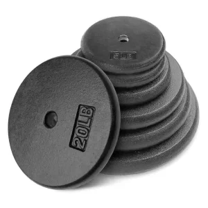 Standard 1-Inch Cast Iron Flat Weight Plates for Weightlifting