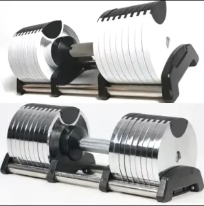Steel Adjustable Dumbbell Set 20kg 32kg 36kg 40kg Electroplated Chrome-Plated for Home Use
