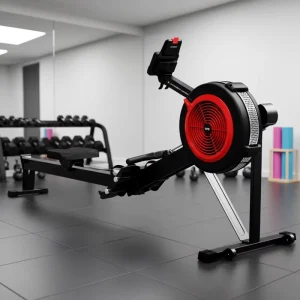 Steel Air Rower with Heart Rate Monitor, 10-Level Adjustable Resistance, Lithium Battery, Home Use