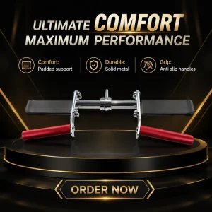Steel BT Bar Cable Attachment with Dual-Grip Handle for Biceps and Triceps