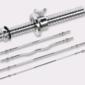 Steel Barbell Set for Bench Press, Deadlifts, Arm Curls, and Full-Body Workouts