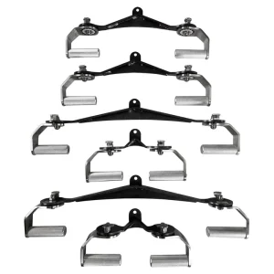 Steel Cable Attachment with Adjustable Lat Pulldown Handle and Barbell Grips for Weightlifting