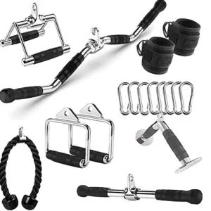 Steel Cable Machine Attachments Set Commercial Gym Handles for Pulley System Home Gym