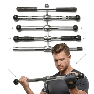 Steel Cable Pull-Down Lat Bar Attachments and Dip Stands for Gym Fitness