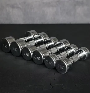 Steel Dumbbell Set with Chrome Anti-Slip Handles for Bodybuilding