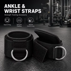 Steel EVA Ankle and Wrist Straps for Strength Training Gym Fitness Equipment Accessories