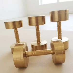 Steel Electroplated Dumbbells, Gold, for Strength Training