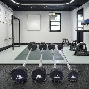 Steel Fixed Straight and Bent Barbell for Strength Training and Bodybuilding
