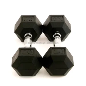 Steel Hex Dumbbells with Solid Rubber Coating for Gym and Home Training