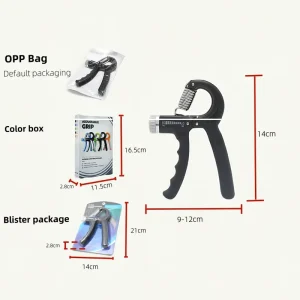 Steel R-Shape Adjustable Hand Gripper, 5-60 kg, Countable Hand Grip Set