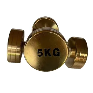 Steel Round Dumbbells for Gym Weightlifting Training with Gold Plating