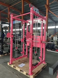 Steel Smith Machine Squat Rack Cable Crossover Power Rack 75kg Weight Stack for Biceps Triceps Training Fitness Exercise