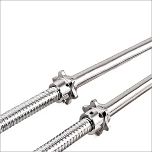 Steel Straight and EZ Curl Threaded Grip Barbell Bar