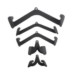 Steel Tricep Rope Cable Grip Set with V Bar Lat Pulldown Attachment, Black