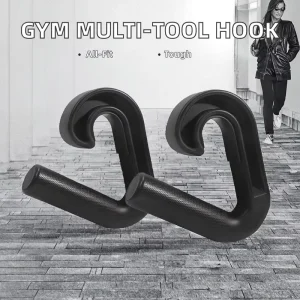 Steel and Rubber Gym Equipment with Hook-Type Pull-Up and Deadlift Handles