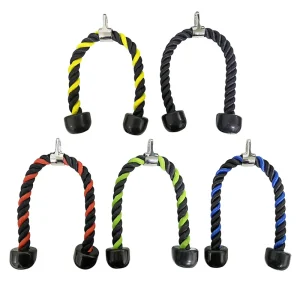 Steel and Rubber Tricep Rope Cable Machine Attachment for Pull-Down Training