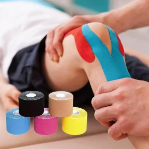 Stock Colorful Hypoallergenic Waterproof Sports Injury Recovery Pain Relief Kinesiology Tape 5m Length for Muscle