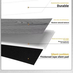 Stone-Plastic SPC Flooring Click-Lock System Wear-Resistant Waterproof Tile for Bedrooms, Homes, Commercial Projects, and Living Rooms