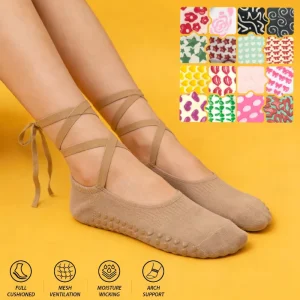 Strap Grip No-Show Socks for Women and Girls, Yoga, Ballet, and Pilates