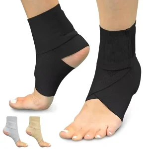 Strap Heel Brace Stabilizer for Sprained Foot Breathable Soft Firm Compression Sport Sleeve for Swelling