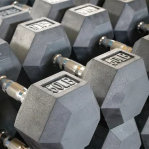 Strength Training Hex Dumbbells Kg Fitness Equipment Gym Weights Rubber Coated Dumbbell Set with Rack