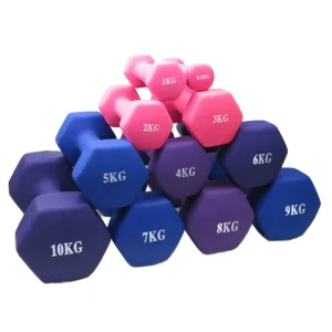 Strength Training Hexagonal Rubber-coated Universal Dumbbells Free Weights Gym Hex Dumbbells for Gym Commercial Use