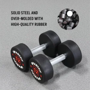 Strength Training Rubber Dumbbell Set for Gym and Home