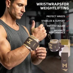 Strength Training Wrist Support Adjustable Wrist Wraps for Bodybuilding Weightlifting Gym Workout and Fitness Training