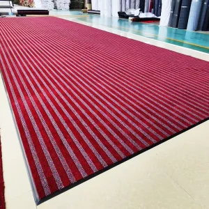 Stripe Entrance Mat Washable Non-Slip PVC Backing for Home Office