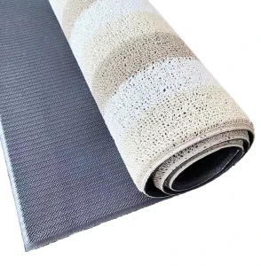 Striped Entrance Tufted Door Mat 5mm PVC Back for Residential and Commercial Use