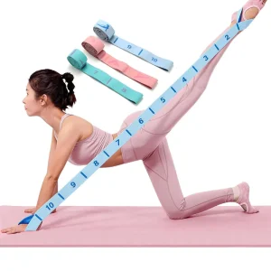 Strong Nylon 9-Loop Resistance Band Pilates Belt Jacquard Yoga Stretch Strap