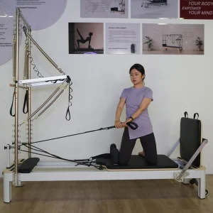 Studio Pilates Reformer Equipment MJD W41 Aluminum Frame Half Tower Pilates Bed for Core Workout