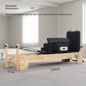 Studio Pilates Reformer MJD W15, Adjustable Portable Oak Wood