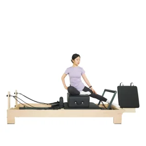 Studio Pilates Reformer MJD W15A Adjustable Spring Maple Wood Bed