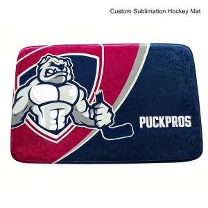 Sublimation Hockey Stick Mat Non-Slip Ice Hockey Skate Dressing Mat with Custom Team Logo