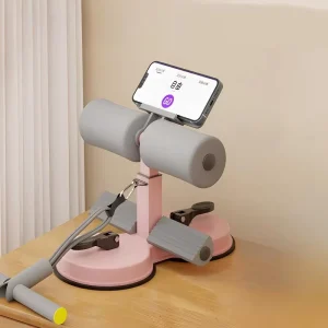 Suction Sit-Up Bar with Phone Holder and Resistance Feature