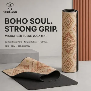 Suede Yoga Mat Non-Slip Natural Rubber Pad for Professional Gym