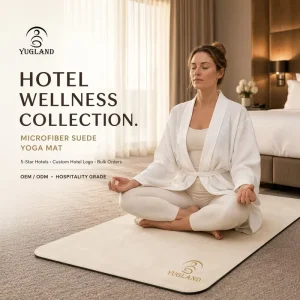 Suede Yoga Mat Non Slip Natural Rubber Pad for Professional Gym