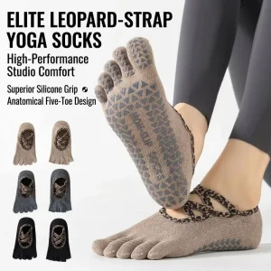 Summer Breathable 85% Cotton Eco-Friendly Yoga and Pilates Socks with Separate Five Toes, Non-Slip Open-Back Grip