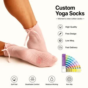 Summer Crew Women’s Pilates Socks, Anti-Slip Breathable Sport Grip Yoga Socks for Workouts