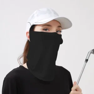 Summer Ice Silk Veil Golf Mask UV Protection Sunscreen in Outdoor Scenes Made of Polyester Unisex Sun Mask