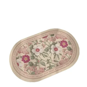 Super Absorbent Modern Floral PVC Washable Floor Mat
