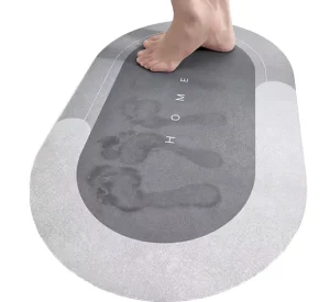 Super Absorbent Thin Quick-Dry Non-Slip Rubber-Backed Soft Chenille Bath Mat