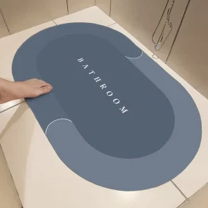 Super Absorbent Thin Quick-Dry Non-Slip Rubber-Backed Soft Chenille Bath Mat for Home and Hotel Doors
