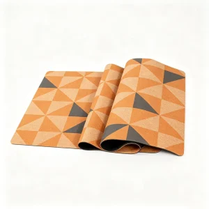 Sustainable Printed Cork Yoga Mat 3mm Non-Slip Natural Rubber Base for Aerobic Exercise Bulk Supplier