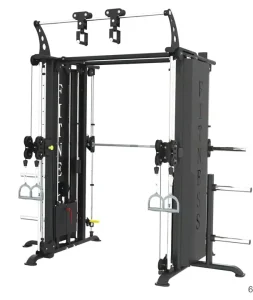 T1055 Durable Functional Trainer and Smith Machine, Dual-Function Commercial Strength Training Gym Machine