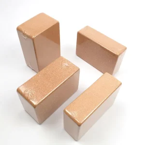 TOPKO Environmentally Friendly Custom EVA Foam Yoga Block Natural Cork with Silk Logo for Fitness Gym Pilates Home Exercise