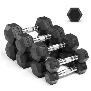 TOPTONS Custom Made Gym Hexagon Rubber Dumbbell Factory Fitness Equipment