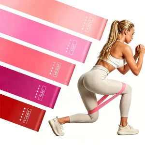 TPE 5-Level Heavy Resistance Loop Bands, Pink Gradient, Set for Pilates, Gym, and Hip Training