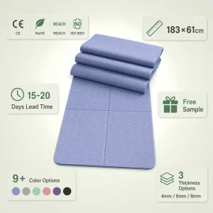 TPE 8mm Folding Exercise Mat, Shock-Absorbing, Compact, Non-Slip, Kneeling Floor Pad